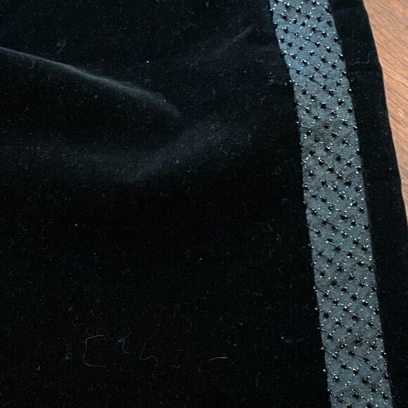 Theory Black Velvet and Beaded Flare Bottom pants size 8 - Picture 2 of 10